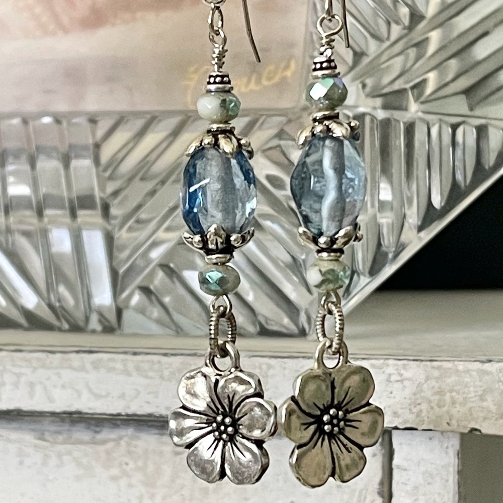 ARTISAN Earrings - “Summer Blues” Dangles - Picture 4 of 11